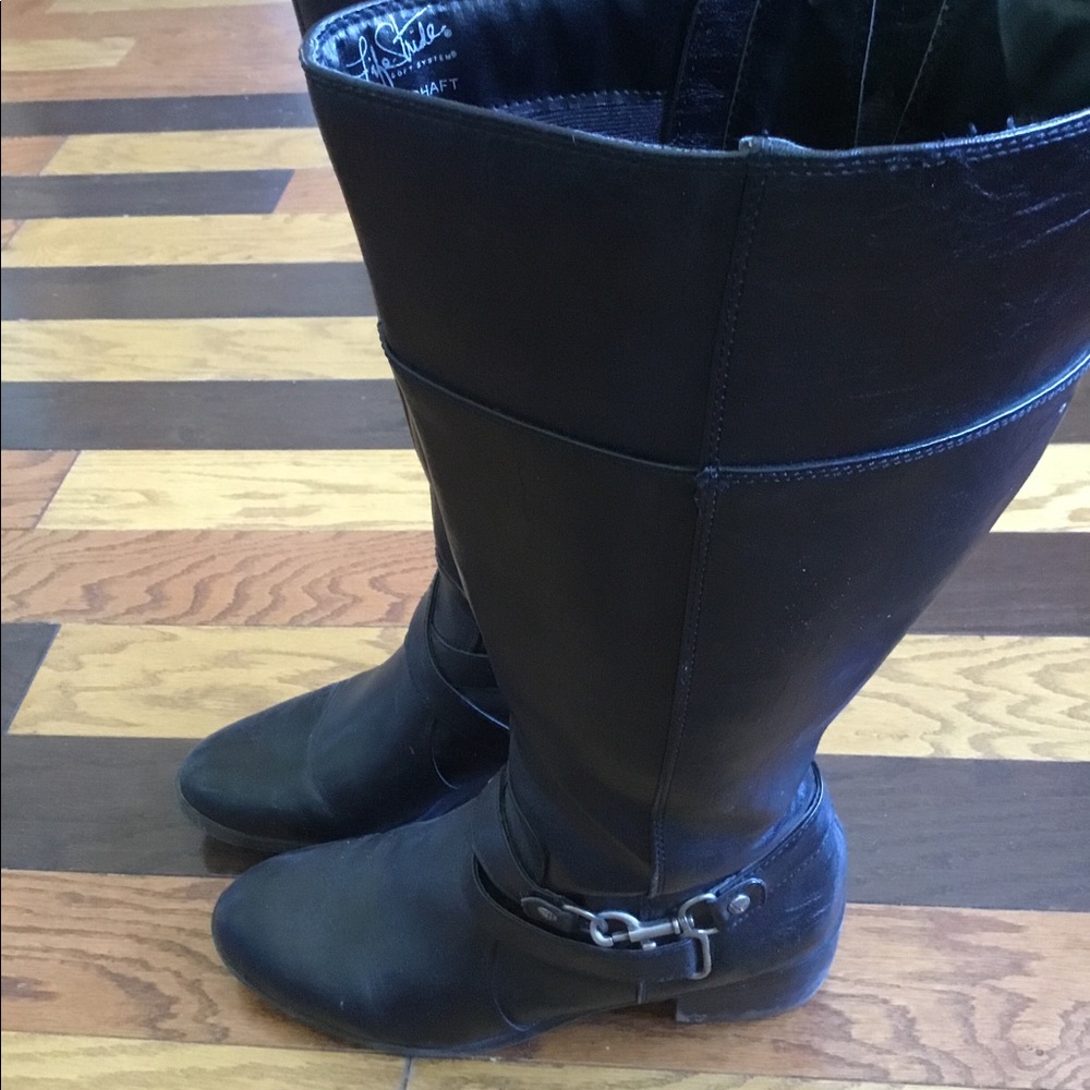 Life Stride black wide shaft boots like New vegan